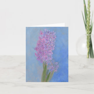 Lilac Pink Hyacinth Flower painting Card