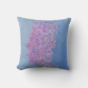 Lilac Pink Hyacinth Flower painting Cushion
