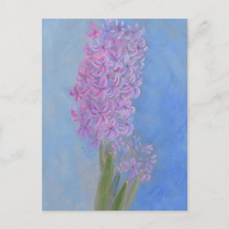 Lilac Pink Hyacinth Flower painting Invitation Postcard