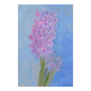 Lilac Pink Hyacinth Flower painting Photo Print