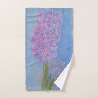 Lilac Pink Hyacinth painting Bath Towel Set