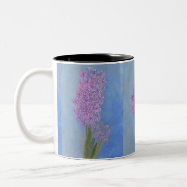 Lilac Pink Hyacinth Two-Tone Coffee Mug (Left)