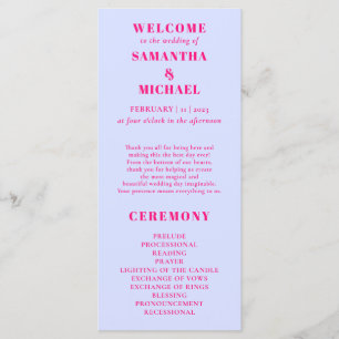 Lilac PİNK minimal modern program wedding Menu