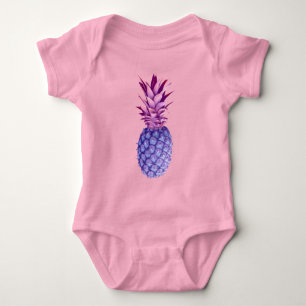 Lilac & Pink Pineapple Baby Bodysuit