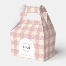 Lilac pink plaid gingham preppy wedding favour box