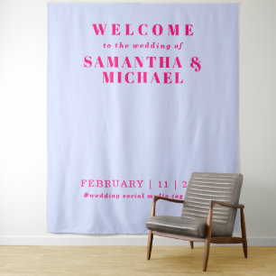 Lilac Pink Welcome to the wedding Tapestry
