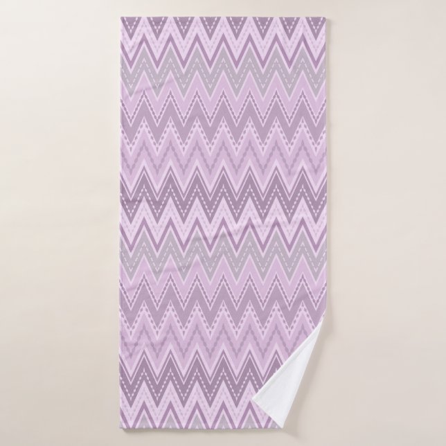 Lilac, pink , zigzag bath towel (Bath Towel)