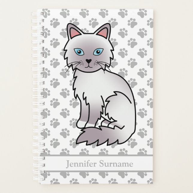 Lilac Point Birman / Ragdoll Cat And Paws & Text Planner (Front)