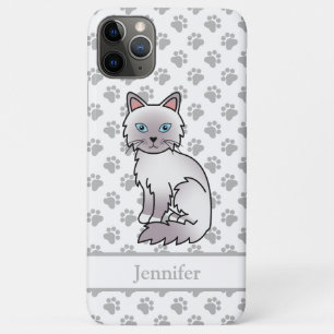 Lilac Point Birman / Ragdoll Cute Cat & Name Case-Mate iPhone Case
