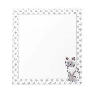 Lilac Point Birman / Ragdoll Cute Cat & Paws Notepad