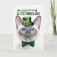 Lilac Point Siamese Lucky Charm St CATrick's Day