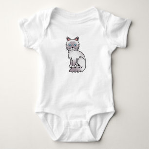 Lilac Point Tabby Birman / Ragdoll Cat Baby Bodysuit