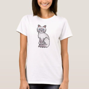 Lilac Point Tabby Birman / Ragdoll Cat Cartoon Art T-Shirt