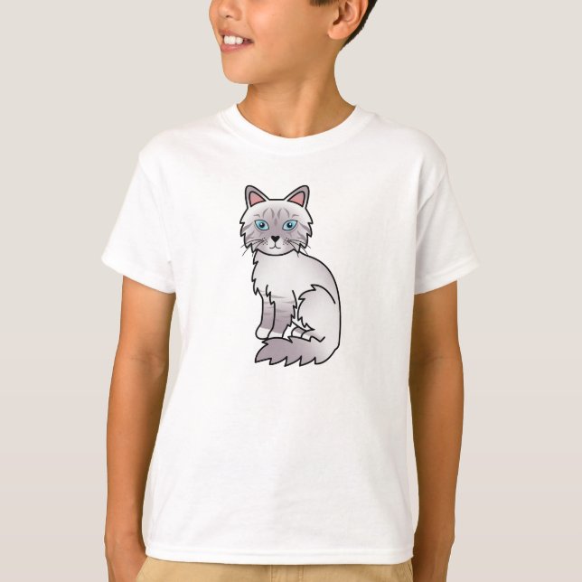 Lilac Point Tabby Birman / Ragdoll Cat T-Shirt (Front)