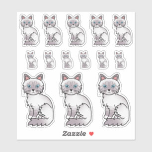 Lilac Point Tabby Birman/Ragdoll Cute Cartoon Cats