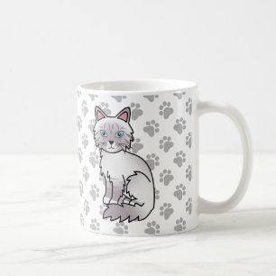 Lilac Point Tabby Birman / Ragdoll Cute Cat & Paws Coffee Mug