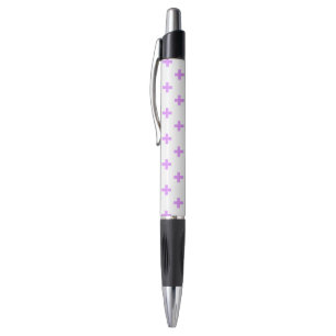 Lilac polka crosses on white