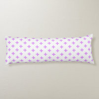Lilac polka crosses on white