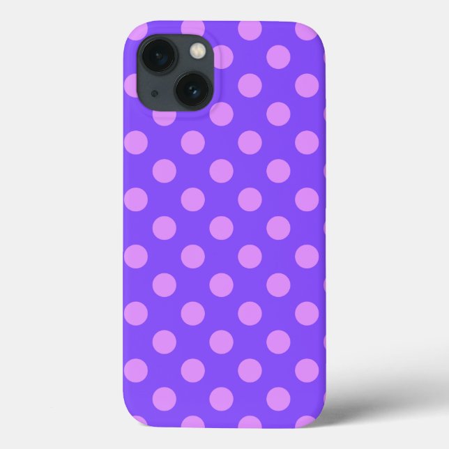 Lilac polka dots on periwinkle Case-Mate iPhone ca Case (Back)