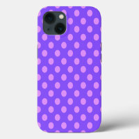 Lilac polka dots on periwinkle Case-Mate iPhone ca