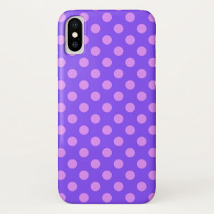 Lilac polka dots on periwinkle Case-Mate iPhone case