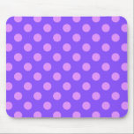 Lilac polka dots on periwinkle mouse pad<br><div class="desc">Lilac polka dots on periwinkle</div>