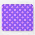 Lilac polka dots on periwinkle mouse pad<br><div class="desc">Lilac polka dots on periwinkle</div>