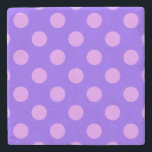 Lilac polka dots on periwinkle stone coaster<br><div class="desc">Lilac polka dots on periwinkle</div>