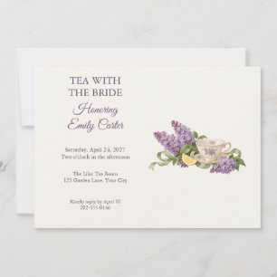 Lilac Porcelain Bridal Tea Invitation