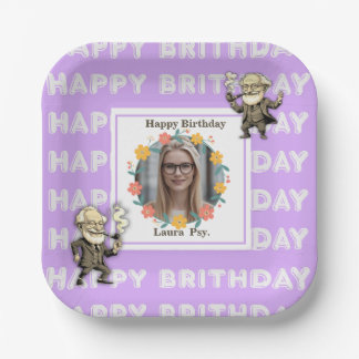 Lilac Psychology Birthday Photo Frame Freud Images Paper Plate