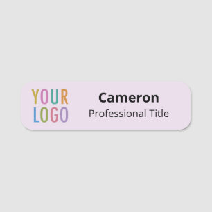 Lilac Purple 3.5 inch Name Tag Logo Rounded Corner