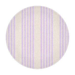 Lilac purple and beige five stripes pattern cutting board
