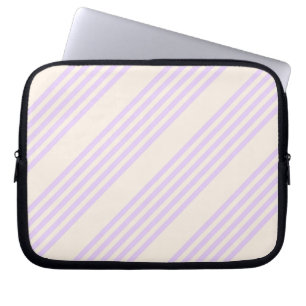 Lilac purple and beige five stripes pattern laptop sleeve