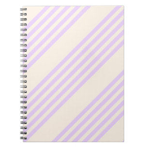 Lilac purple and beige five stripes pattern notebook