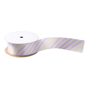 Lilac purple and beige five stripes pattern satin ribbon