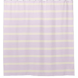 Lilac purple and beige five stripes pattern shower curtain