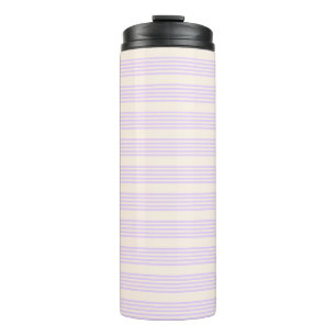 Lilac purple and beige five stripes pattern thermal tumbler
