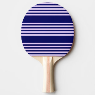 Lilac purple and navy blue five stripes pattern ping pong paddle