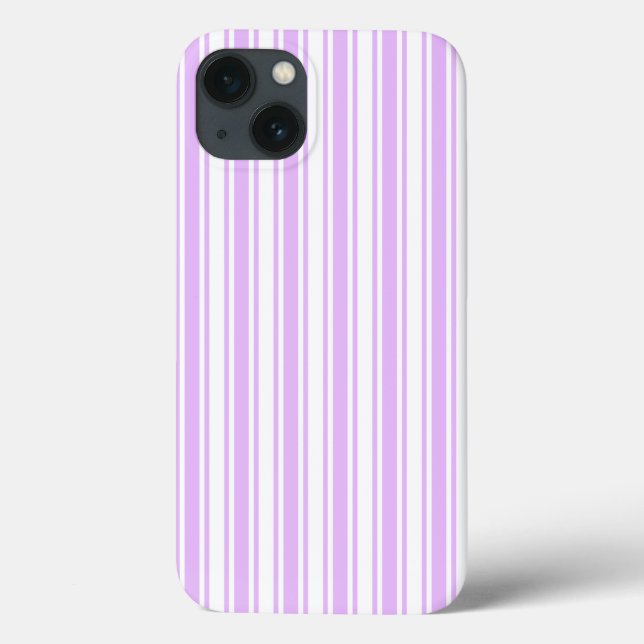 Lilac purple and white candy stripes Case-Mate iPh iPhone Case (Back)