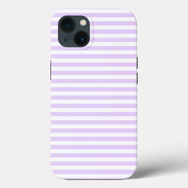 Lilac purple and white candy stripes Case-Mate iPhone case (Back)