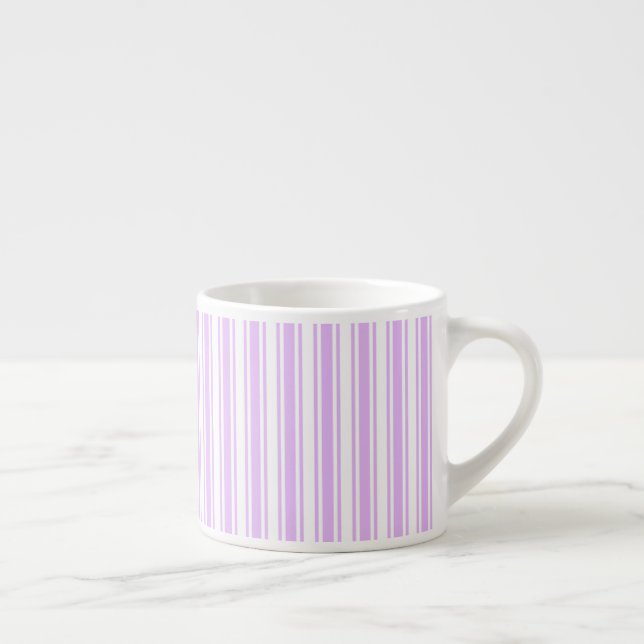 Lilac purple and white candy stripes espresso cup (Right)