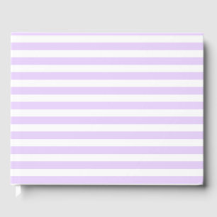 Lilac purple and white candy stripes guest book