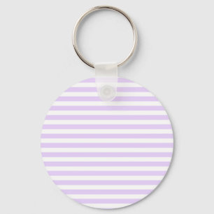 Lilac purple and white candy stripes key ring