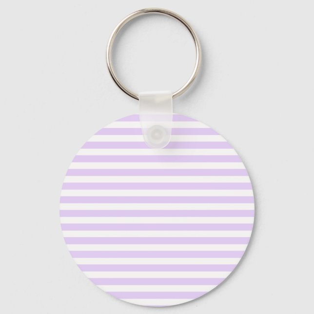 Lilac purple and white candy stripes key ring (Front)