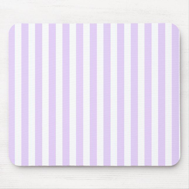Lilac purple and white candy stripes mouse pad (Front)