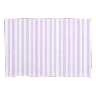 Lilac purple and white candy stripes pillowcase
