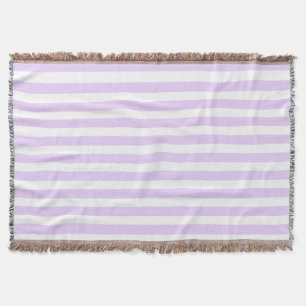 Lilac purple and white candy stripes throw blanket