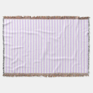 Lilac purple and white candy stripes throw blanket