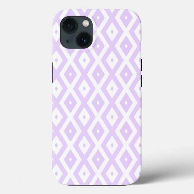 Lilac purple and white diamond pattern Case-Mate i iPhone Case (Back)