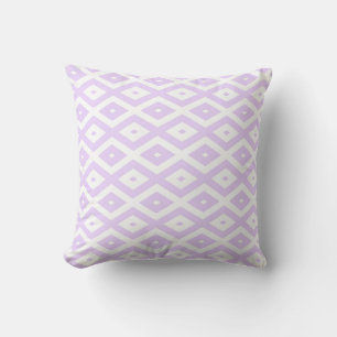 Lilac purple and white diamond pattern cushion